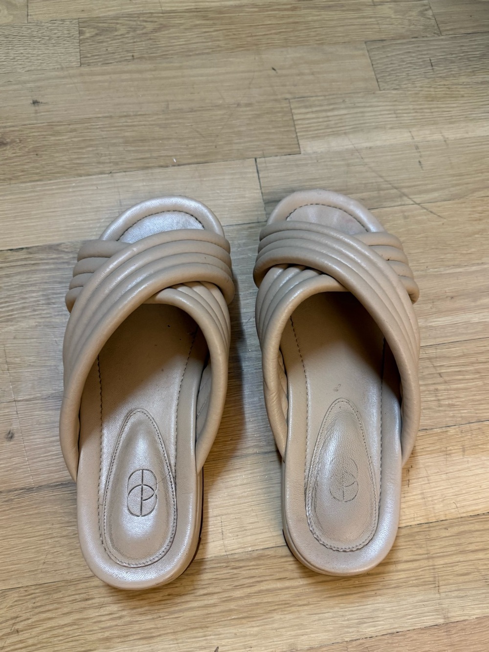 Porte & Paire Womens Leather Slides